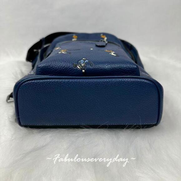 Coach MEN'S West Pack With Baseball Print Leather/Deep Blue Sports CAX48 NWT - Picture 6 of 8